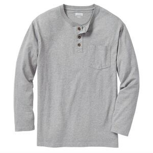 Duluth Trading Men's Gray Burly Thermal Standard Fit Henley
